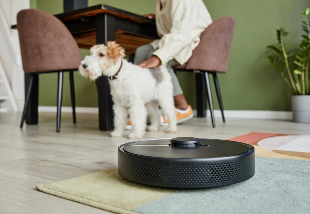 robot vacuum cleaner on carpet